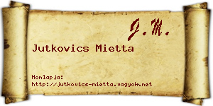 Jutkovics Mietta névjegykártya